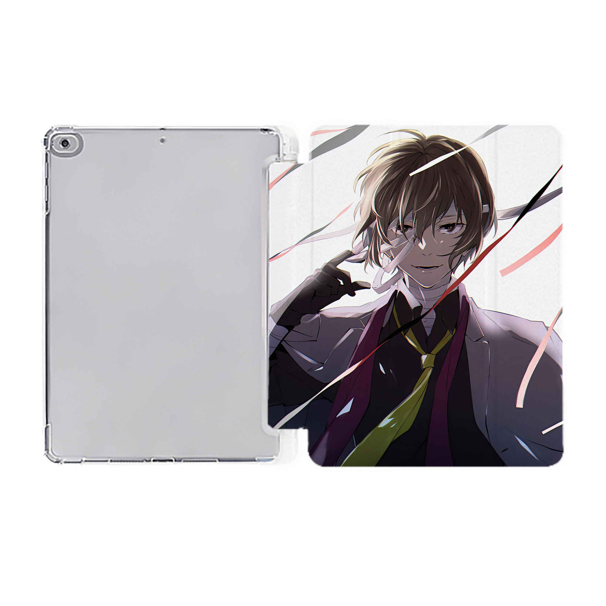 （画像用） 文豪ストレイドッグス Bungo Stray Dogs IPad ケース ペン収納付き 三つ折りスタンド PUレザー×シリコン 対応機種9.5/10.5/10.9インチ